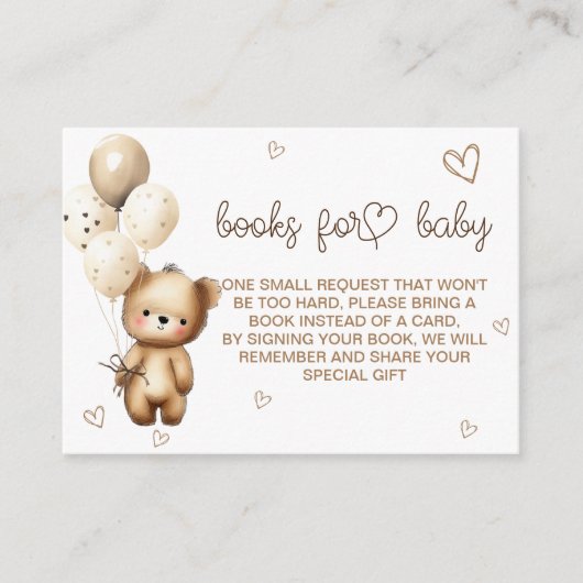 Boek aanvraag Beer Beige Lichtbruin Simple Boho Informatiekaartje (Voorkant)