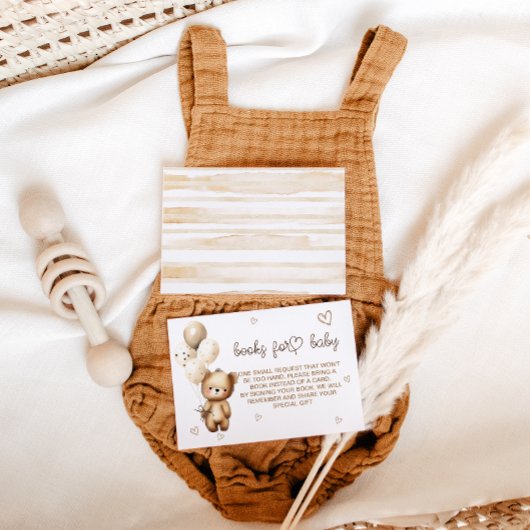 Boek aanvraag Beer Beige Lichtbruin Simple Boho Informatiekaartje