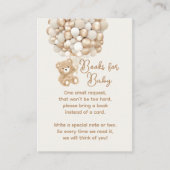 Boek Aanvraag Genderneutraal Beer Baby shower Informatiekaartje (Voorkant)