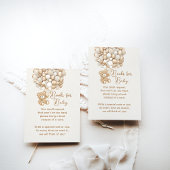 Boek Aanvraag Genderneutraal Beer Baby shower Informatiekaartje