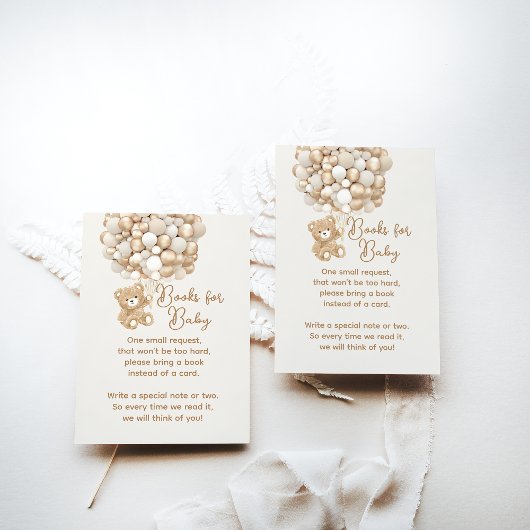 Boek Aanvraag Genderneutraal Beer Baby shower Informatiekaartje