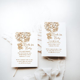 Boek Aanvraag Genderneutraal Beer Baby shower Informatiekaartje