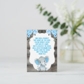 Boek Aanvraag Jongen Olifanten Douche Blauw Ticket Informatiekaartje (Staand voorkant)