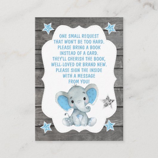 Boek Aanvraag Kaart Boy Elephant Shower Blue (Voorkant)