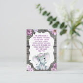 Boek Aanvraag Kaart Meisje Olifant Shower Paarse (Staand voorkant)