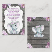 Boek Aanvraag Kaart Meisje Olifant Shower Paarse (Voorkant / Achterkant)