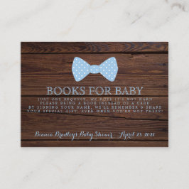 Boek Aanvraag Klein Man Baby shower Rustieke Bowti Informatiekaartje