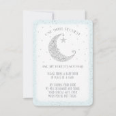 Boek Aanvraag Moon Star Baby shower Silver Blue Kaart (Voorkant)