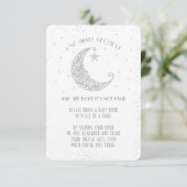 Boek Aanvraag Moon Star Baby shower Silver White Kaart (Staand voorkant)