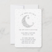 Boek Aanvraag Moon Star Baby shower Silver White Kaart (Voorkant)
