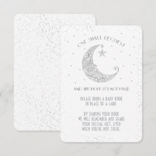 Boek Aanvraag Moon Star Baby shower Silver White Kaart