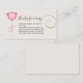 Boek Aanvraag Roze Beren ballon Baby shower Informatiekaartje (Voorkant / Achterkant)
