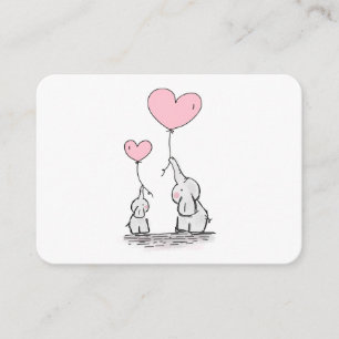 Boek Aanvraag Roze, Witte Olifant Baby shower Informatiekaartje