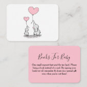 Boek Aanvraag Roze, Witte Olifant Baby shower Informatiekaartje (Voorkant / Achterkant)