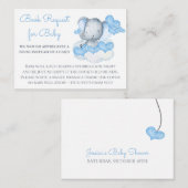 Boek aanvraag voor Baby Boy Elephant Baby shower Informatiekaartje (Voorkant / Achterkant)