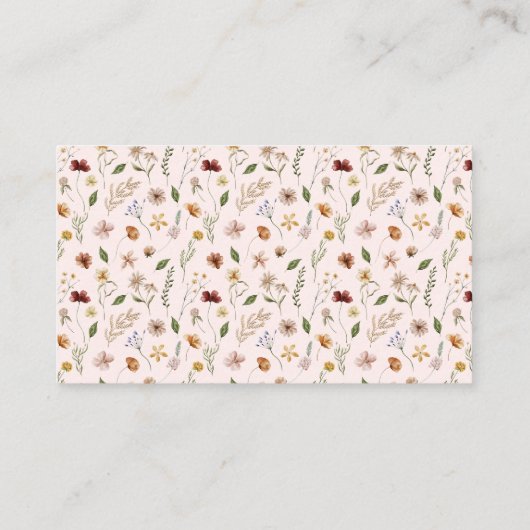 Boek Aanvraag voor Baby shower Pink Wildflower Informatiekaartje (Achterkant)