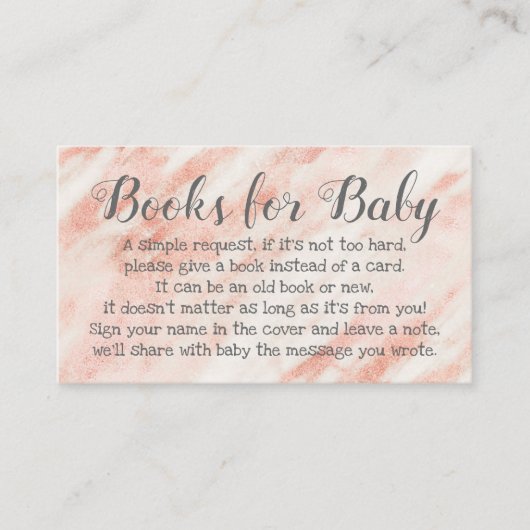 Boek Aanvraag voor Baby shower Roos Gedicht Uitnod Informatiekaartje (Voorkant)