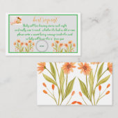 boek aanvraag wilde bloem baby doucheEnclosure Kaa Informatiekaartje (Voorkant / Achterkant)