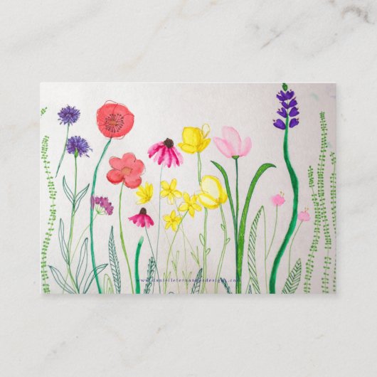 Boek aanvraag Wildflowers Waterverf Baby shower Informatiekaartje (Achterkant)