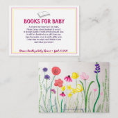 Boek aanvraag Wildflowers Waterverf Baby shower Informatiekaartje (Voorkant / Achterkant)