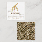 Boek Adventure Enclosure Boy Baby shower Giraffe Informatiekaartje (Voorkant / Achterkant)