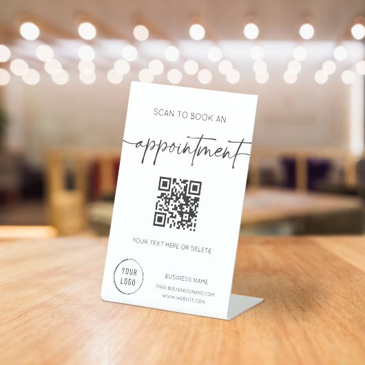 Boek Afspraak QR Code Business Reclamebord Met Voetstuk