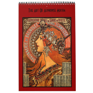 Boek  Alphonse Mucha 14 Afbeeldingen Bekende kunst Kalender