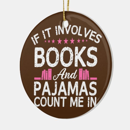 Boek als het boeken impliceert de pyjama's tellen  keramisch ornament (Links)