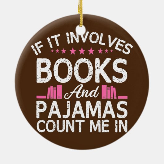 Boek als het boeken impliceert de pyjama's tellen  keramisch ornament (Achterkant)