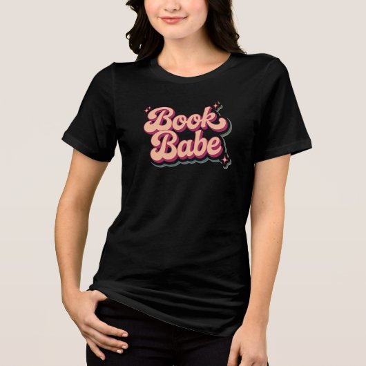 Boek Babe Tri-Blend Shirt (Voorkant)
