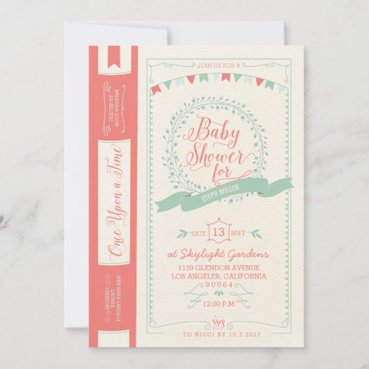 Boek Baby Douche Uitnodigingen - Fairy Tale Uitnod (Voorkant)