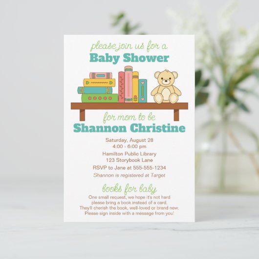 Boek Baby shower | Boeken voor Baby Kaart (Staand voorkant)