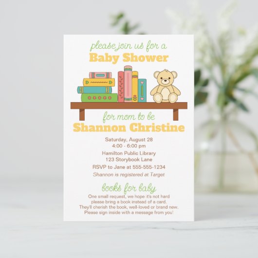 Boek Baby shower | Boeken voor Baby Kaart (Staand voorkant)