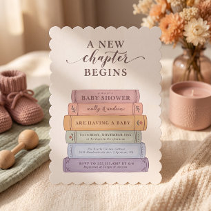 Boek Baby Shower 'Een Nieuwe Hoofdstuk' Kaart