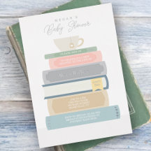 Boek Baby Shower Folie Uitnodiging
