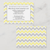 Boek Baby shower insert kaart geel grijs chevron (Voorkant / Achterkant)