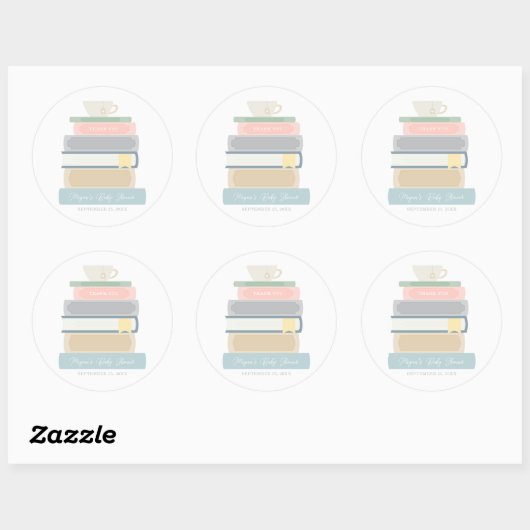 Boek Baby shower Sticker (Vel)