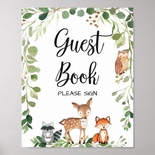 Boek Baby shower van bosbeesten Poster (Voorkant)