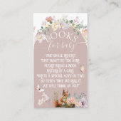 Boek Baby shower van bosland met bloemmeisje Informatiekaartje (Voorkant)