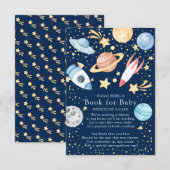 Boek Baby shower voor buitenste ruimtectoren voor  Informatiekaartje (Voorkant / Achterkant)