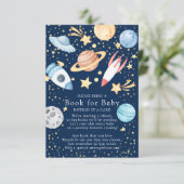 Boek Baby shower voor buitenste ruimtectoren voor  Informatiekaartje (Staand voorkant)