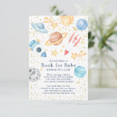 Boek Baby shower voor buitenste ruimtectoren voor Informatiekaartje (Staand voorkant)