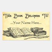Boek behoort tot de aangepaste boekenkaart rechthoekige sticker (Voorkant)