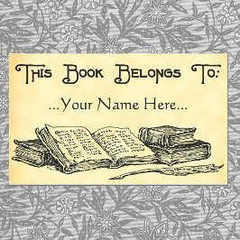 Boek behoort tot de  aangepaste boekenkaart rechthoekige sticker