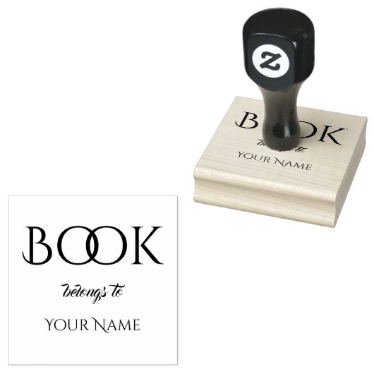 Boek behoort tot Jouw naam Custom Rubber Stamp Rubberstempel (Gestempeld)