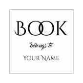 Boek behoort tot Jouw naam Custom Rubber Stamp Rubberstempel (Afrduk)