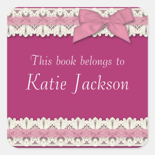  boek behoort tot roze boog stickers (Voorkant)