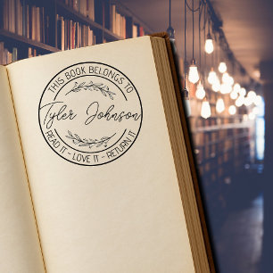 Boek bibliotheek boekplaat boek stempel Aangepaste