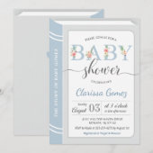 Boek Bibliotheek Bouwen Baby Boy Douche Lichtblauw Kaart (Voorkant / Achterkant)