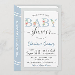 Boek Bibliotheek Bouwen Baby Boy Douche Lichtblauw Kaart